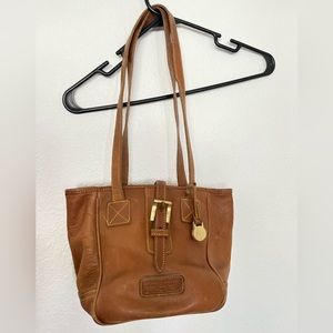 Vintage Dooney & Bourke brown leather bucket bag